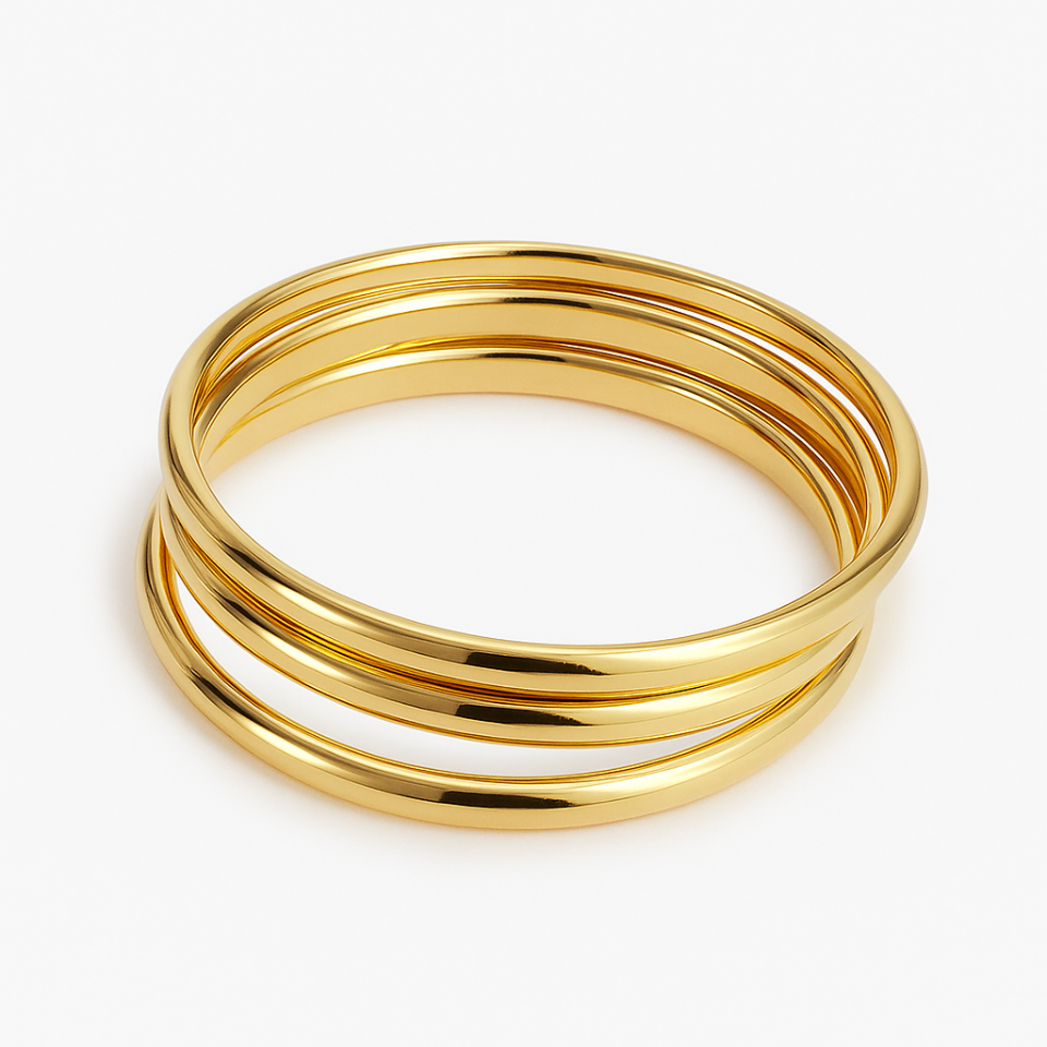 3'lü Gold İthal Çelik Bilezik