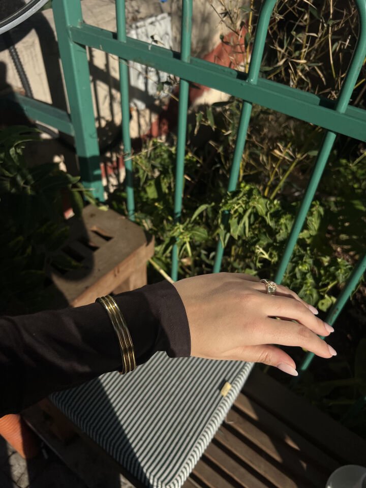 3'lü Gold İthal Çelik Bilezik