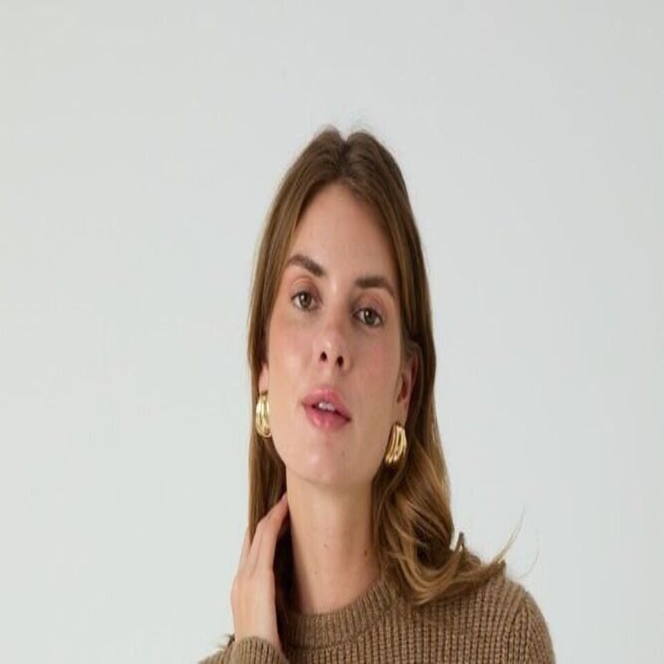 Gold Midye Çelik Küpe