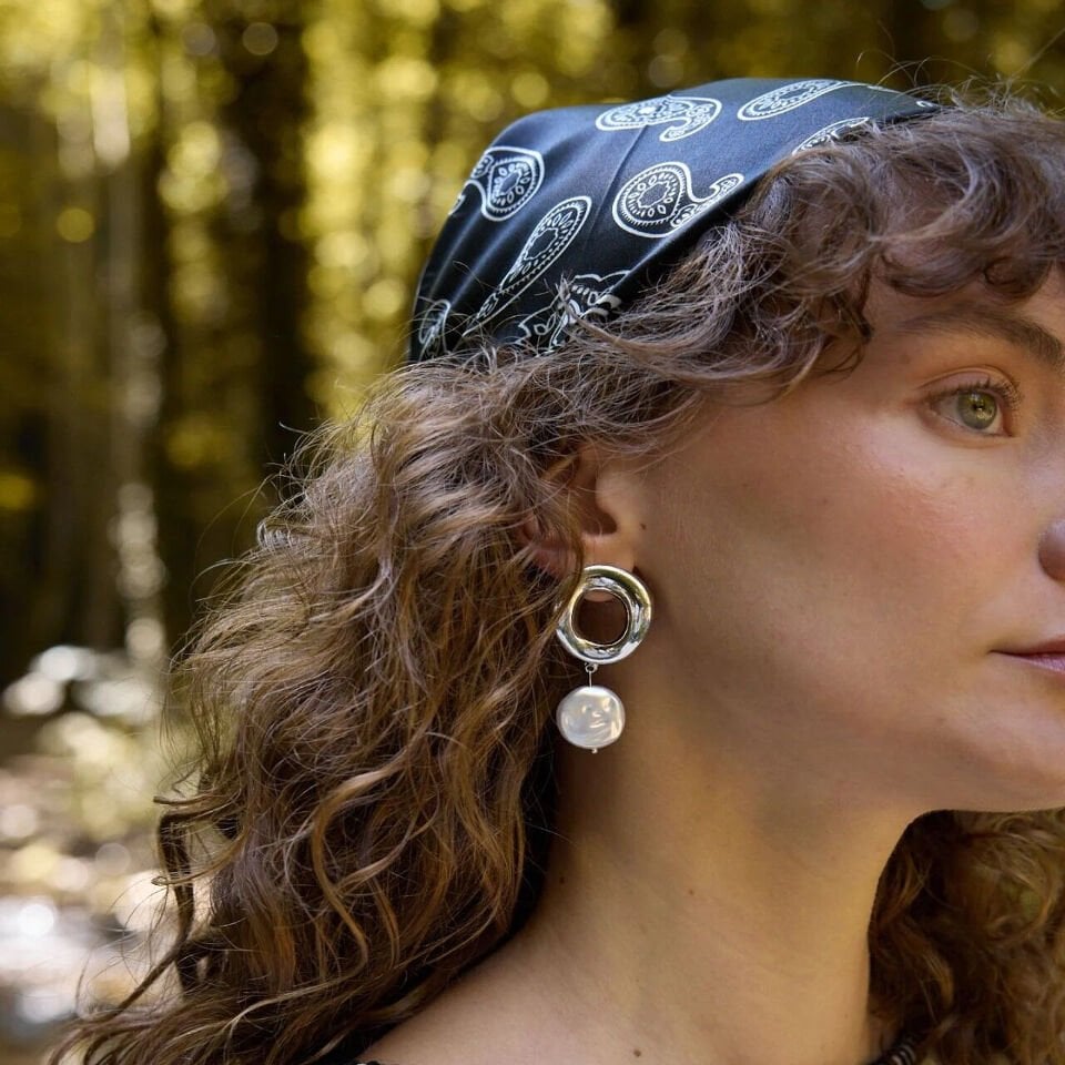 İnci Detay Çelik Küpe Silver