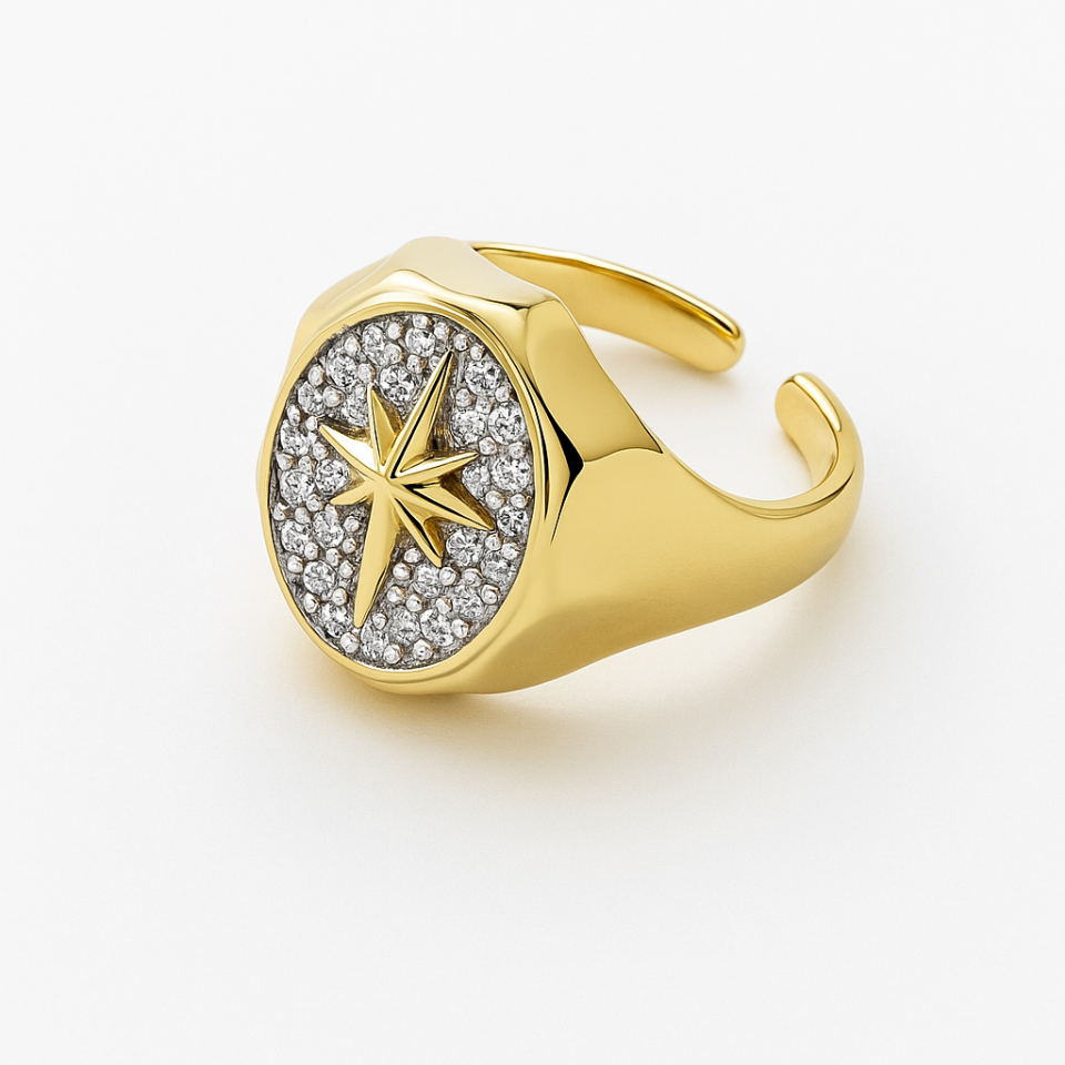 Kutup Yıldızı Ayarlanabilir Çelik Yüzük