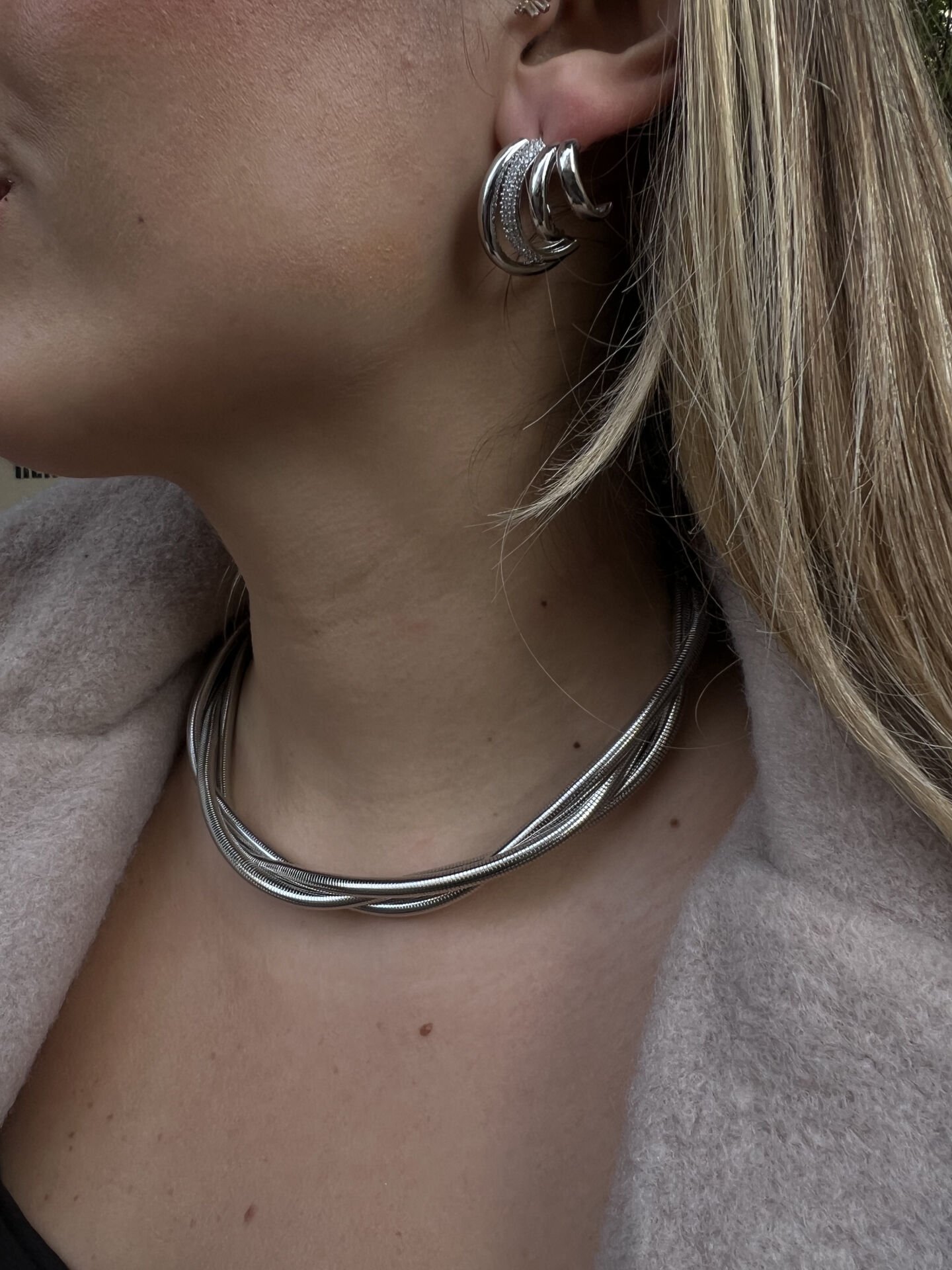 Burgu Choker Kolye Silver-Gold
