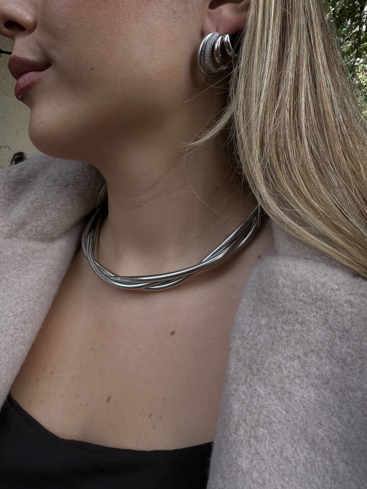 Burgu Choker Kolye Silver-Gold