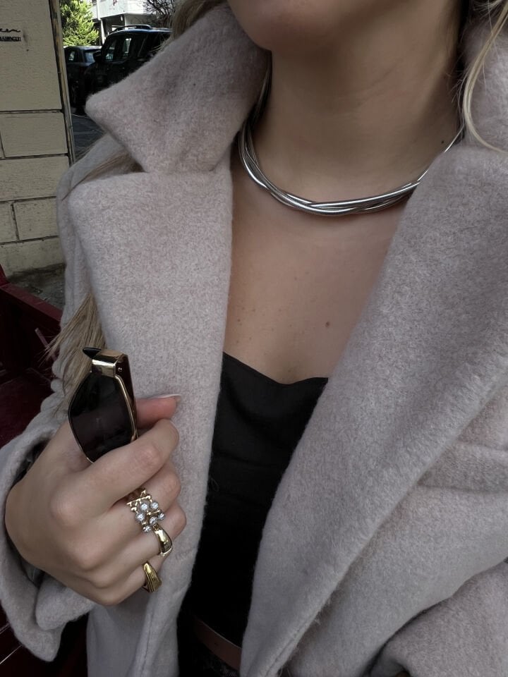 Burgu Choker Kolye Silver-Gold