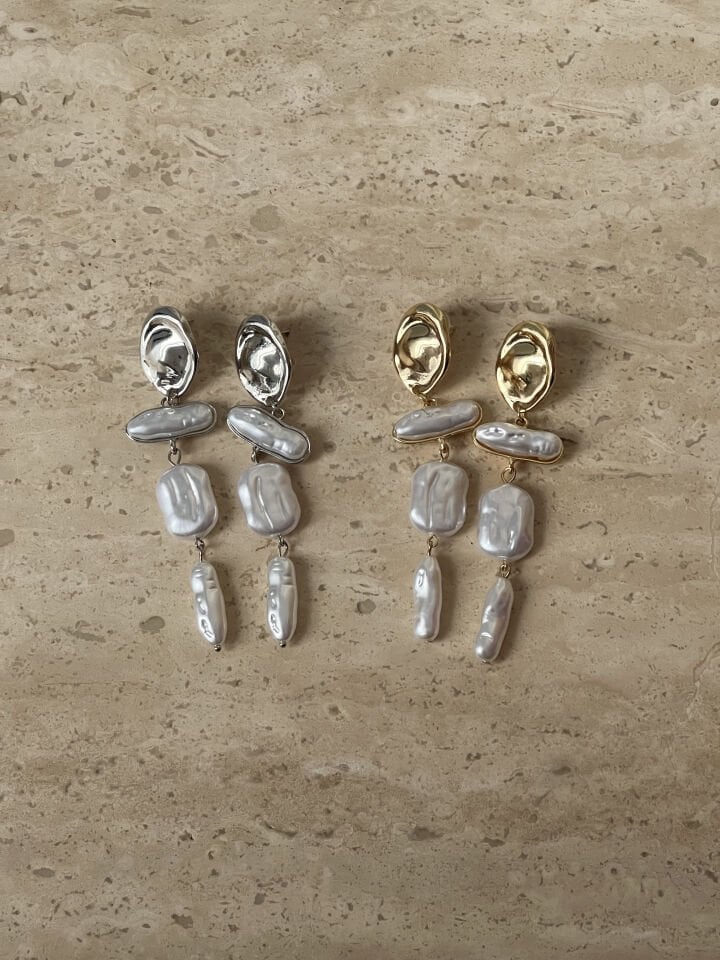 Pera İnci 14 Ayar Renk Küpe