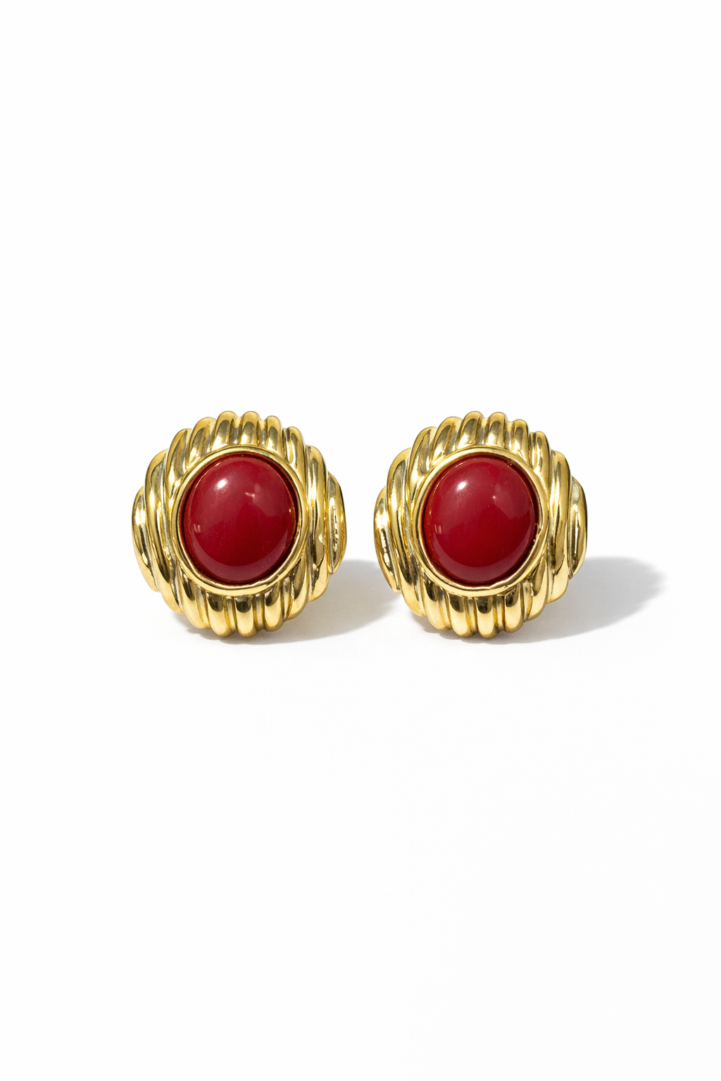 Bordo Gold Detaylı Küpe