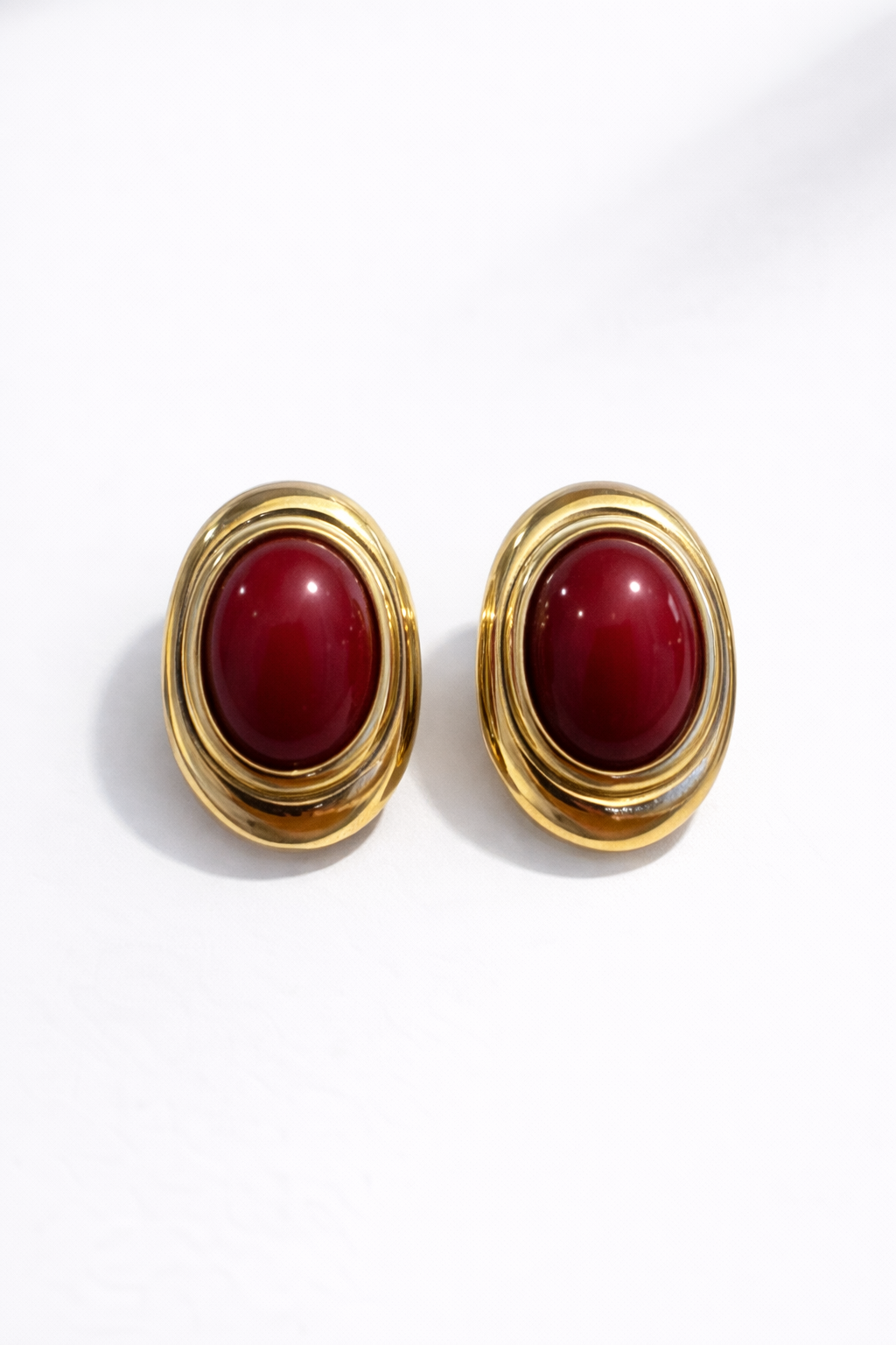 Bordo Gold Modern Küpe