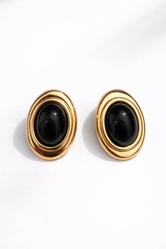 Siyah Gold Modern Küpe