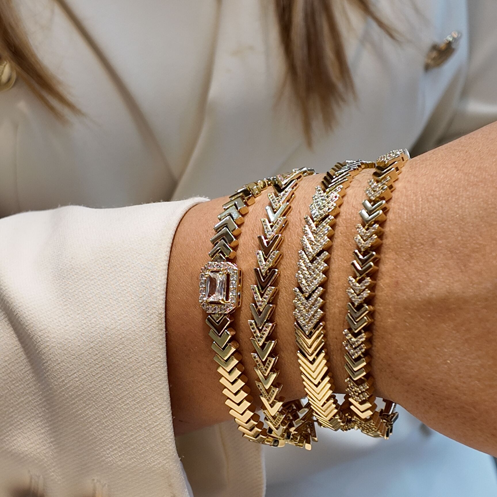 14 Ayar Altın işçiliği Başak Bileklikler