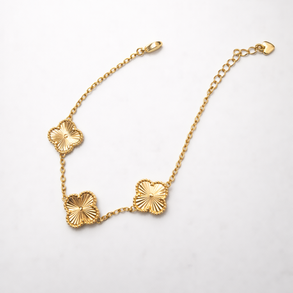 14 K Kuyumcu İşçiliği Büyük Yonca Bileklik