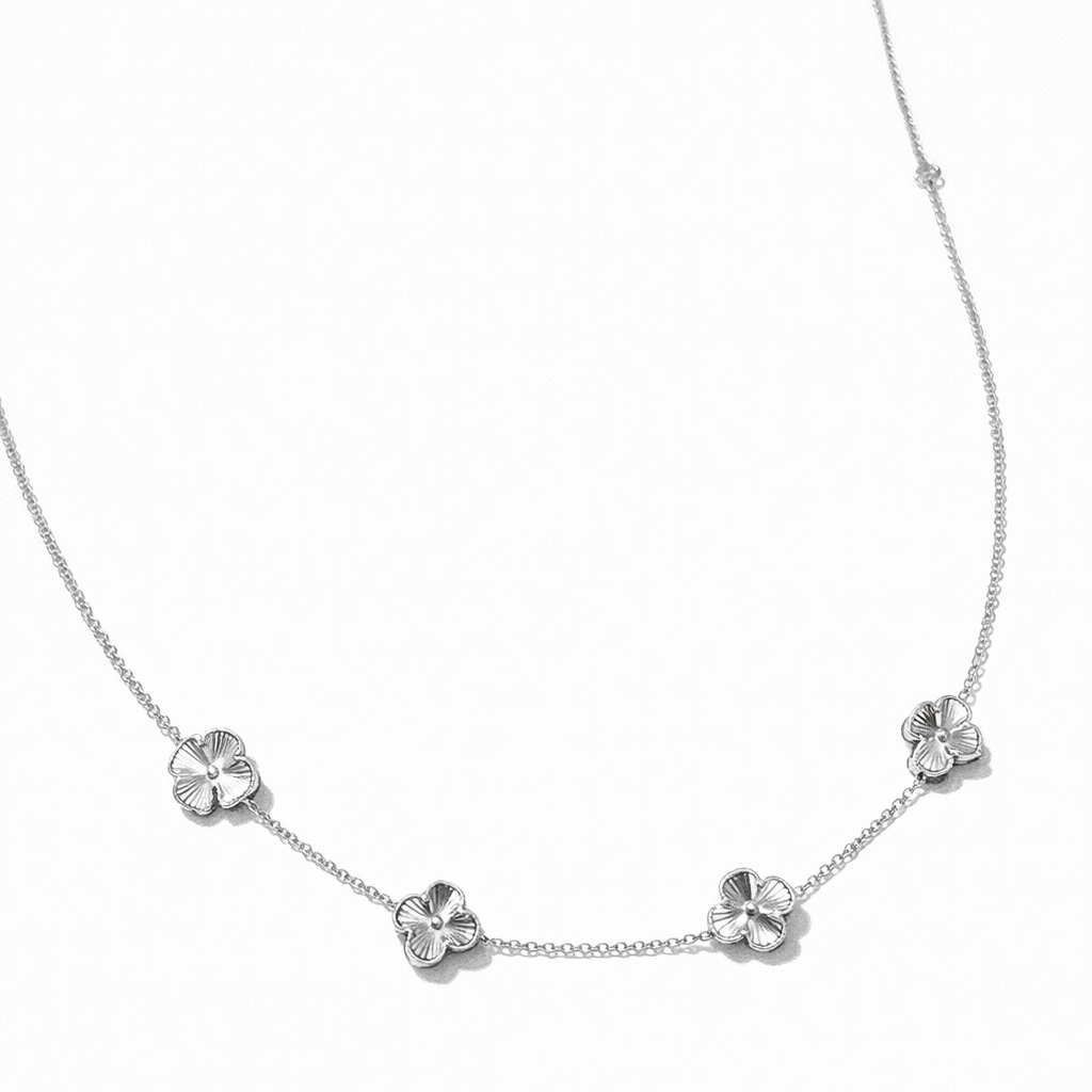 14 K Kuyumcu İşçiliği Silver Yonca Kolye