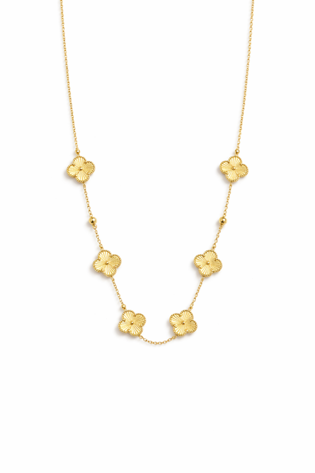 14 K Kuyumcu İşçiliği Dorika Toplu Yonca Kolye