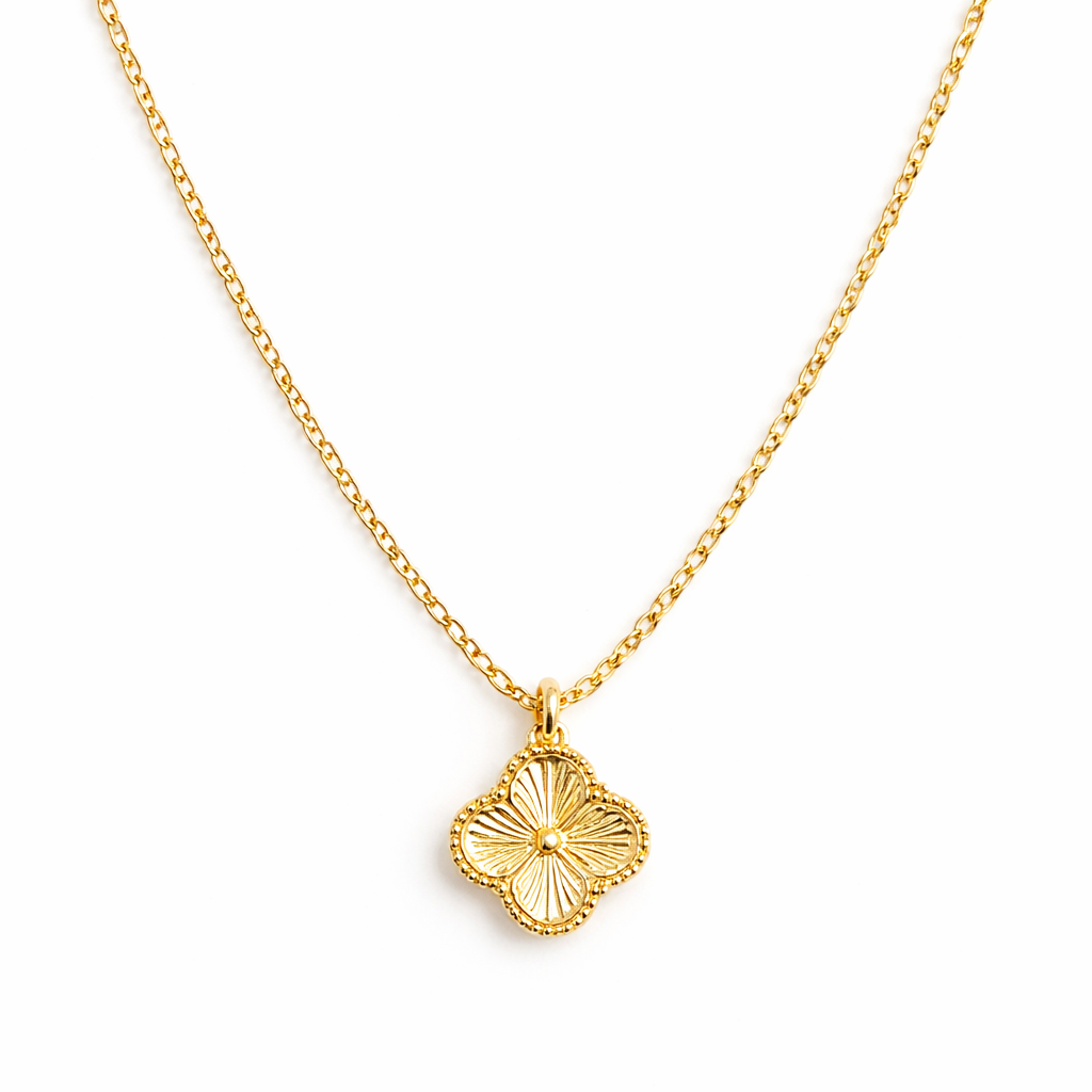 14 K Kuyumcu İşçiliği  Tek Yonca Kolye