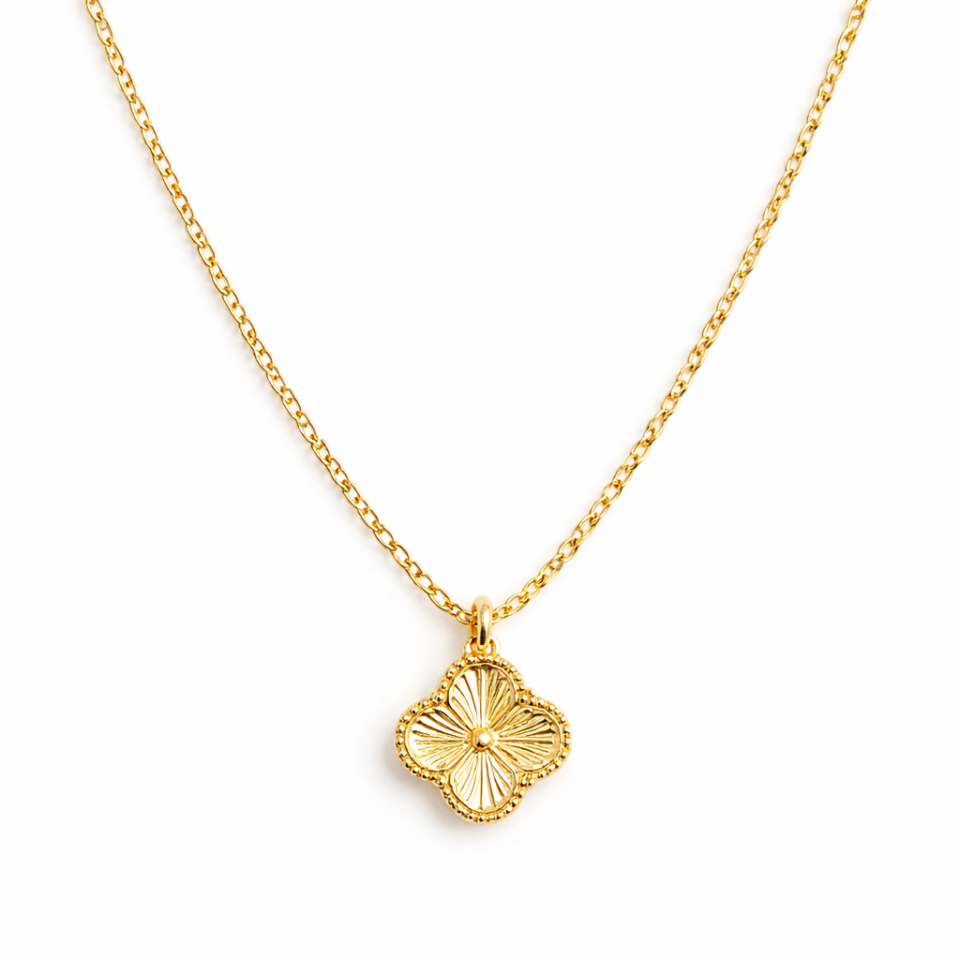 14 K Kuyumcu İşçiliği  Tek Yonca Kolye