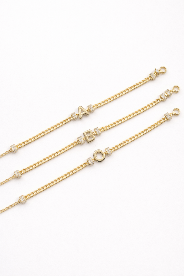 Myra 14 Ayar Altın İşçiliği Kuyum Model Harf Bileklik Zincir