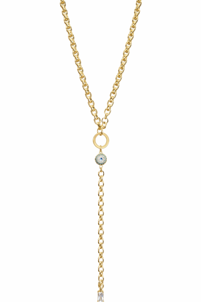 Nazar Boncuklu Göz Y Gold kolye