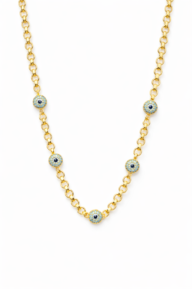 Nazar Boncuklu Göz Gold  kolye