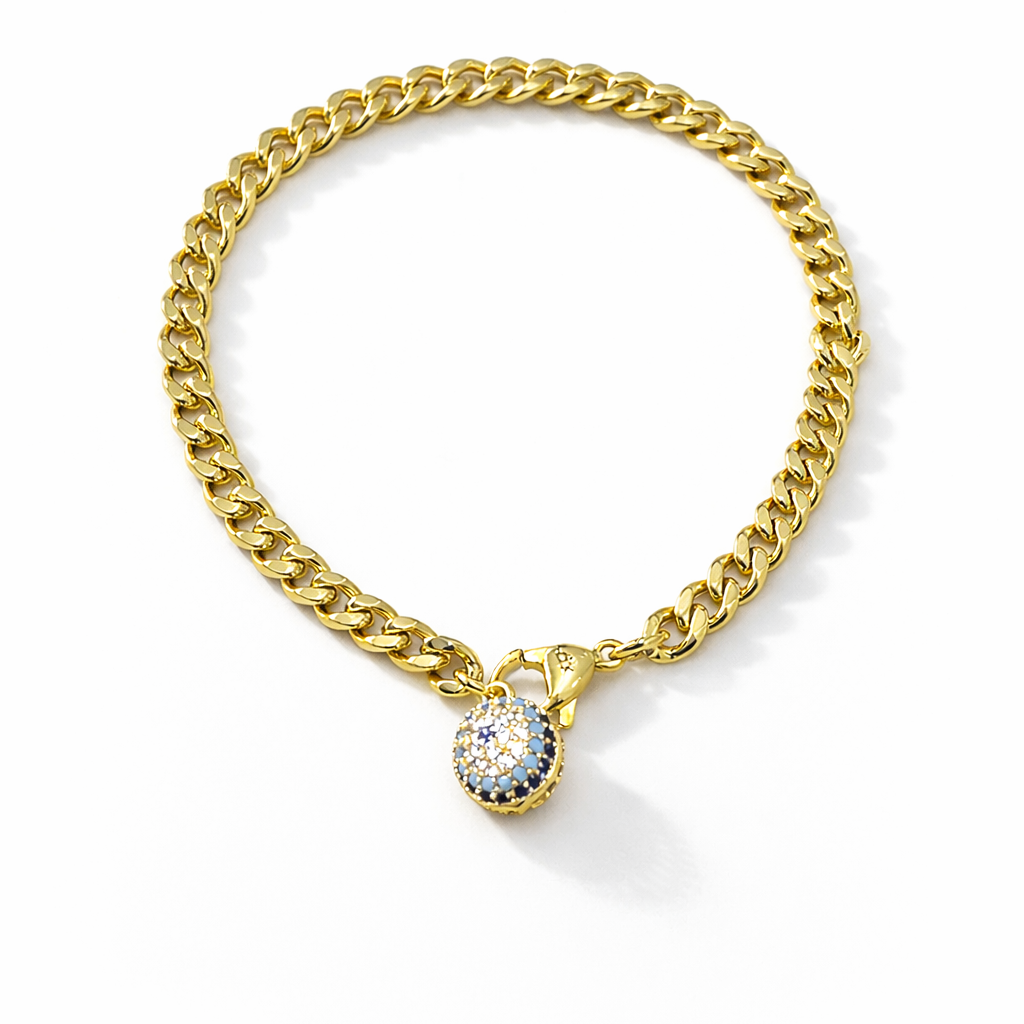 Göz Bileklik Çarm Detaylı Gold