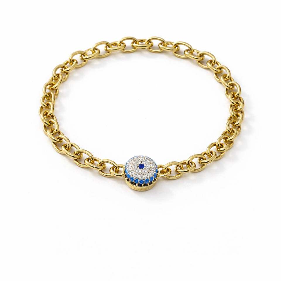 Göz Bileklik Tek Top Gold