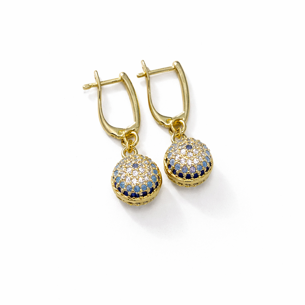 Göz Bileklik Tek Top Küpe  Gold