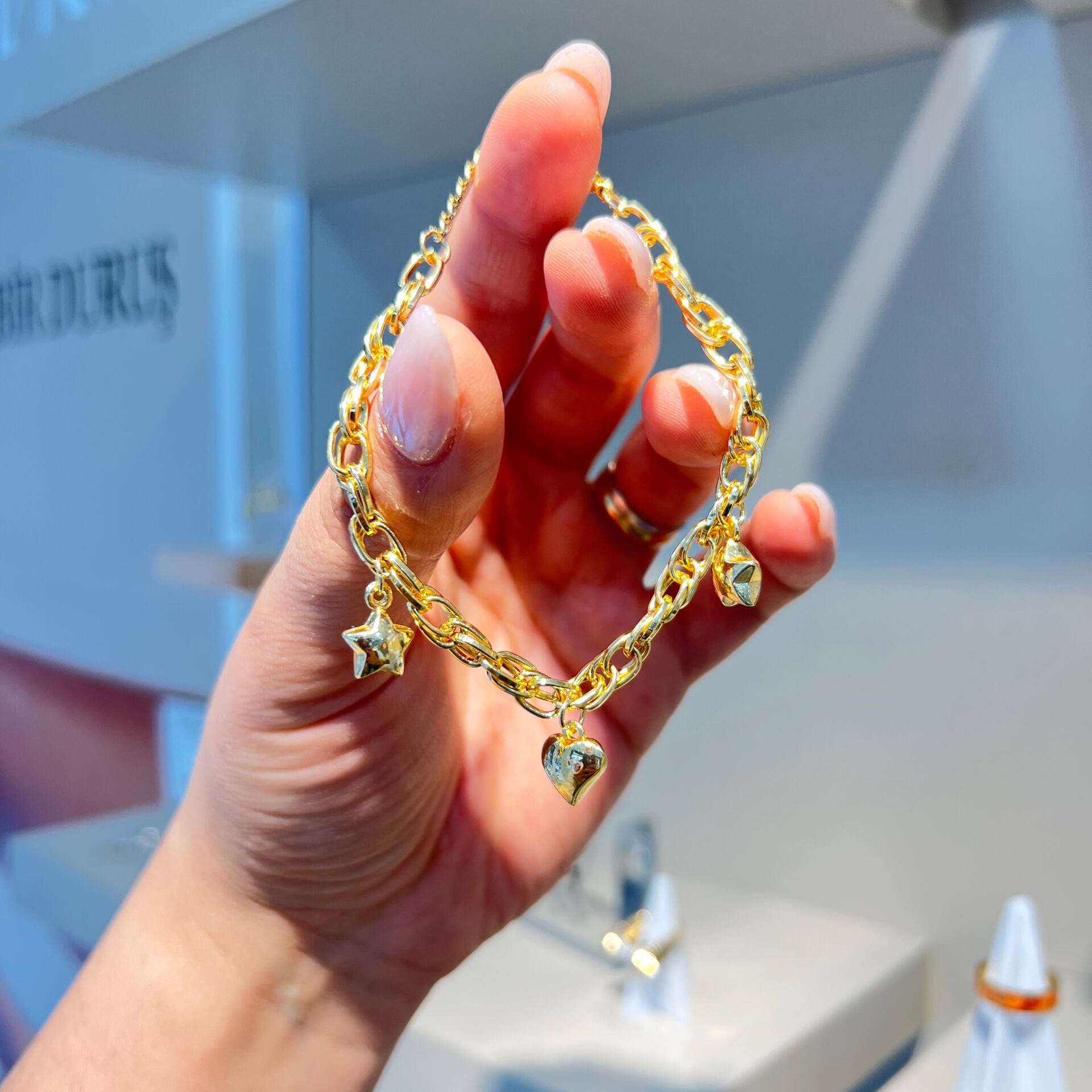 14 K Rengi Haloy Zincir Şanş Bileklik