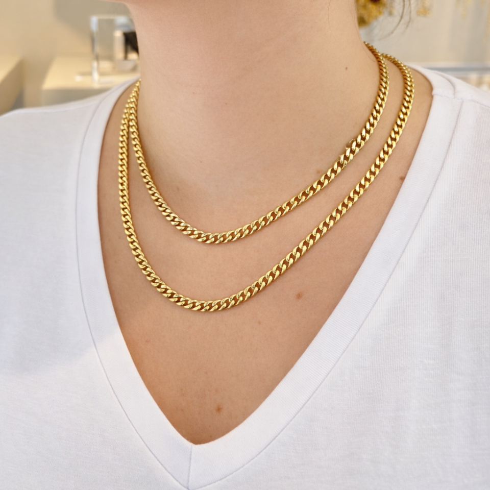 Myra Klasik Gurmet 14 K Altın İşçiliği  Zincir 2 Boy