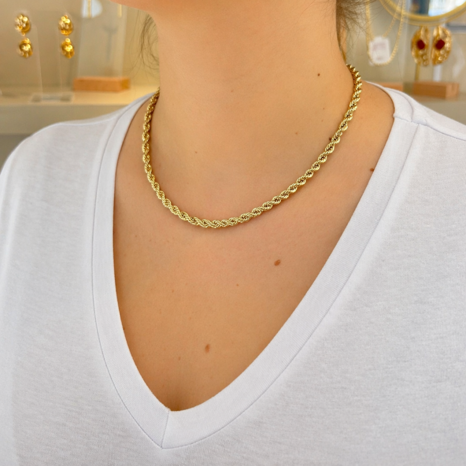 Myra Klasik Kalın Burgu 14 K Altın İşçiliği  Zincir